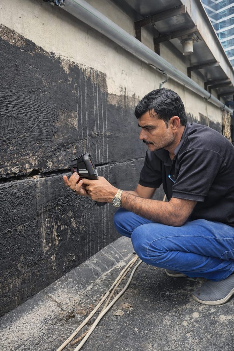 External waterproofing inspected before making good